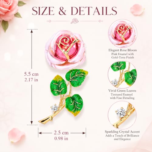 Flower Brooch for Women Rhinestone Pearl Zirconia Flower Lapel Pin Birthday Holiday Gift for Mother Wife Girlfriend - color: 04