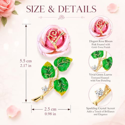 Flower Brooch for Women Rhinestone Pearl Zirconia Flower Lapel Pin Birthday Holiday Gift for Mother Wife Girlfriend - color: 04