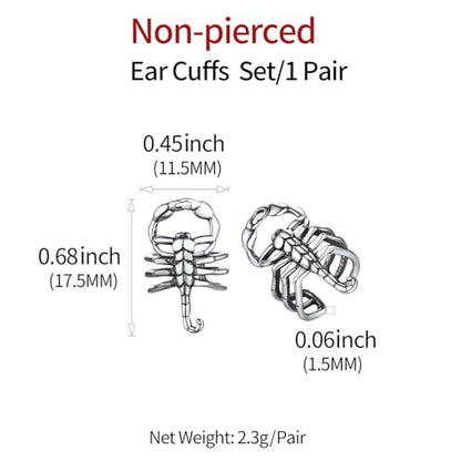 ChicSilver 925 Sterling Silver Ear Cuffs Non-Piercing Cartilage Earrings: Various Styles, Conch Cuffs (with Gift Box) - style: G: Scorpion