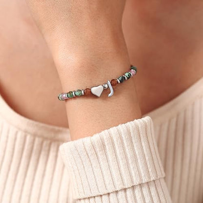Heart Initial Bracelets for Teen Girls, Teen Girl Gifts Trendy Stuff, Christmas Stocking Stuffers for Kids, Unique Gifts for Teenage Girls on Birthday Graduation - style: J