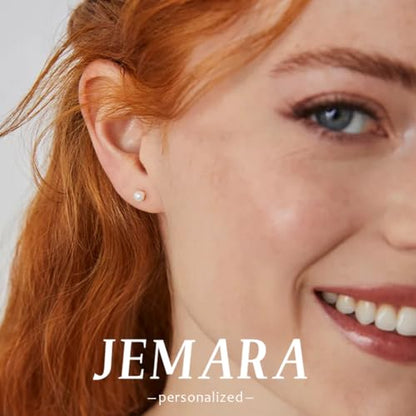 JEMARA Sterling Silver Stud Earrings for Women Pearl Earrings Non Tarnish | Hypoallergenic 925 Sterling Silver Pearl Cubic Zirconia Studs Set Trendy Earrings for Sensitive Ears 6 Pairs - color: 6Pairs Pearl-Silver