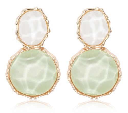 Resin Earrings for Women Acrylic Water Ripple Earring Boho Dangle Drop Earring - color: Light Green