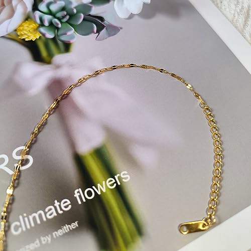 Dainty Choker Necklace for Women 18K Gold Plated Shining Dots Box Chain Sparkle Necklaces Cute Paperclip Link Herringbone Necklace Exquisite Jewelry Gifts for Mom Girlfriend - style: Lip GD