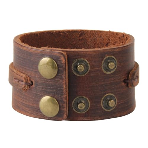 JAOYU Punk Leather Cuff Bracelet Goth Leather Wristband Rock Bracelet Biker Bracelet for Men Leather Armband Black Handmade Jewelry - color: Emo Jewelry Bracelet