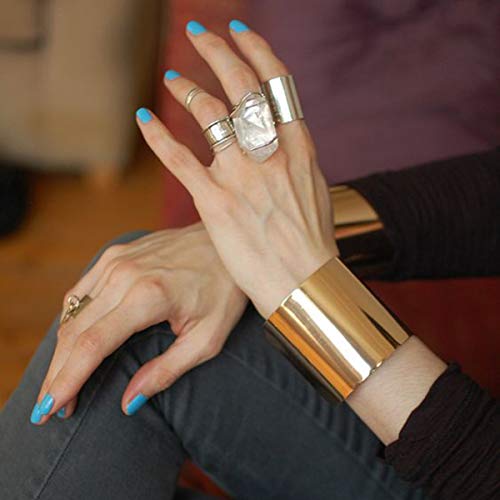 RIOSO 4 Pcs Cuff Bangle Bracelet for Women Open Wide Wire Bracelets Wrist Cuff Wrap Bracelet - color: G