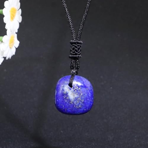 Anjiucc Natural Gemstone Tree of Life Black Obsidian/Golden Obsidian Pendant Necklace for Male and Female Necklace - color: Lapis Lazuli