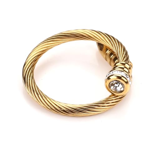 Dorriss Ring for Women Adjustable Cable Nail Rings Open Stackable Jewelry - color: A-Gold