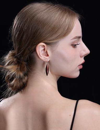 Oval Drop Earrings for Women, Long Thread Dangle Earrings, Colorful lightweight aluminum alloy, Suitable for Jewelry Gifts and Valentine's Day - color: Brown