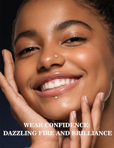 6-Piece L-Shaped Moissanite Nose Stud Set, 925 Sterling Silver Nose Rings | Hypoallergenic Nose Studs Suitable for Nostril, Nasal Septum, and Nasal Cartilage Piercings; Colorfast (Unisex) - color: Silve