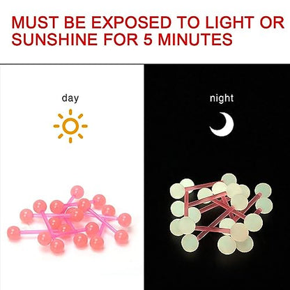 7pc GLOW IN THE DARK 14G Tongue Bar UV Acrylic Multi Color Flexible Barbell Ring Nipple Piercing Jewelry