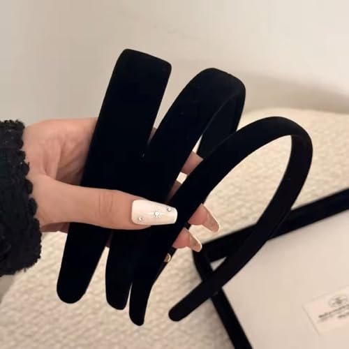 AIBFRID Black Headbands for Women Non Slip Trendy Headbands for Women' s Hair Velvet Headband for Girls Padded Head Bands Womens Fashion Hair Accessories