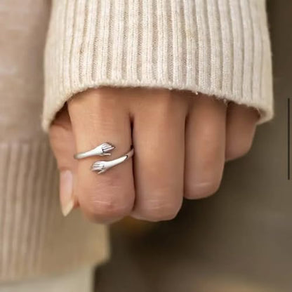 To My Daughter Hug Ring For Hope Rings, Inspirational Stainless Steel Engarved With Always With You Message Adjustable Ring for Women Non Tarnish Jewelry Gift for Her Birthday Christmas - color: alway with you