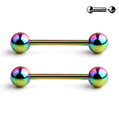 Stainless Steel Internally Threaded Tongue Nipple Shield Barbell Ring Bar Body Piercing Retainer 14G