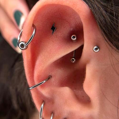 G23 Titanium Curved Barbell Ring 16G, Eyebrow Rings, Rook Cartilage Earring Piercing Jewelry, 8mm Vertical Labret, Eyebrow, Daith, Helix Piercings Body Jewelry… - style: Modern