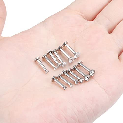 14G Lip Rings Stainless Steel Tragus Helix Conch Piercing Jewelry Snake Bite Piercing Monroe Lip Rings Labret Medusa Cartilage Lobe Earrings Piercing Jewelry Cubic Zirconia 2MM 3MM 4MM - color: 8MM-Silver,2mm/3mm/4mm