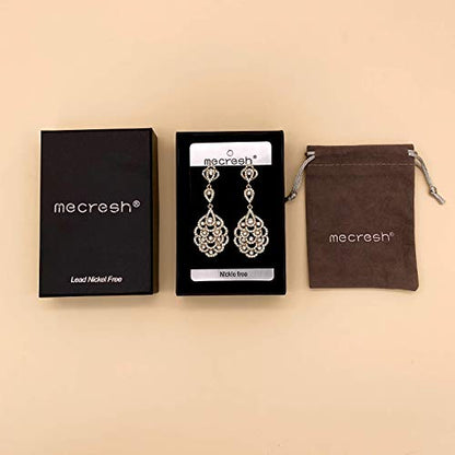Wedding Teardrop Dangle Earrings Crystal Rhinestone Beaded Chandelier Earrings for Brides Gold - color: A-gold-2