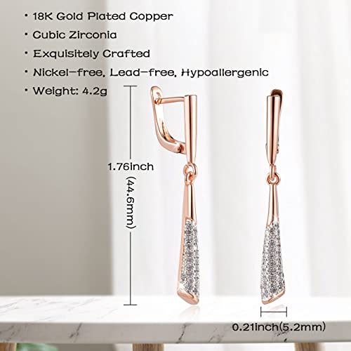 Dangle Earrings for Women，Crystal Drop Earrings Zirconia Rhinestone Dangling Earrings for Women Prom Party Jewelry Gifts，Dangle Fashion Jewelry Crystal Earrings for Women and Girls - color: White