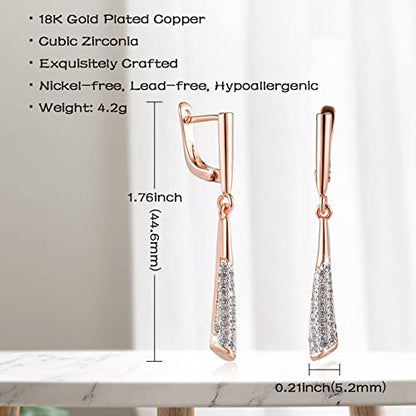 Dangle Earrings for Women，Crystal Drop Earrings Zirconia Rhinestone Dangling Earrings for Women Prom Party Jewelry Gifts，Dangle Fashion Jewelry Crystal Earrings for Women and Girls - color: White