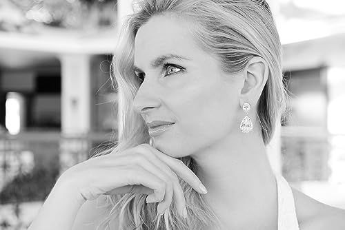 Mariell Cubic Zirconia Pierced or Clip-On Bridal Earrings, Precision Cut CZ Crystals, Bold Dangle Earring for Brides, Jewelry for Wedding, Mother of the Bride