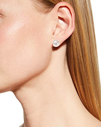 Pearl Clip on Earrings for Women Drop Clip Earrings for Women Gold Plated White Imitation Pearl Earrings Fashion - color: White Pearl 12mm