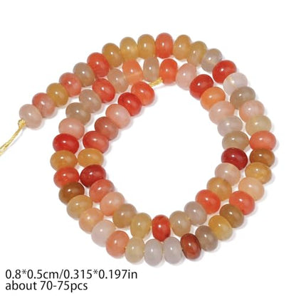 Songxi 5x8mm Natural Golden Silk Jade Beads, 75PCS Spacer Round Loose Abacus Beads for Jewelry Making, Gemstone for Bracelet Necklace Earrings, Arts and Crafts - color: Golden Silk Jade