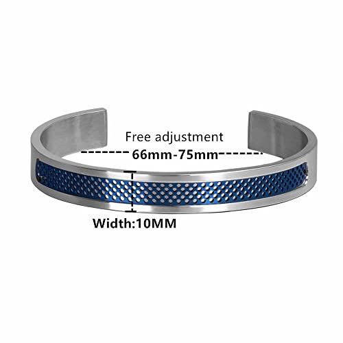 3pcs/set Classical Handmade Braiding Bracelet Hip Hop Men Pave CZ Leopard Head Roman Numeral Bracelet Stainless Steel Jewelry - color: 3pcs V Blue