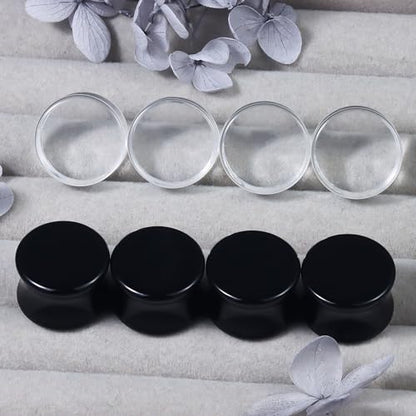 6G-50mm Acrylic Solid Gauges for Ear Tunnel Plugs Stretcher lightweight Plugs Clear Black Double Flared Flesh Tunnels Earrings for Women Men - color: Clear/Black:22mm = 7/8 inch = 0.87 inch