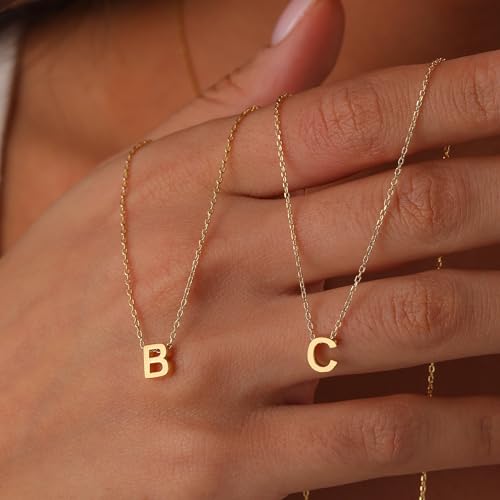 Initial Necklace for Women Girls Kids - Dainty Initial Necklace Tiny A-Z Pendant Necklace Cute Letter Necklace - color: C