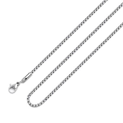 Mens Chain Necklaces, Stainless Steel Rolo Chain Necklace for Men & Women - color: Silver 2mm