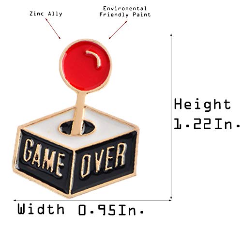 Premium Handmade Enamel Lapel Pin Brooch Badge - color: Game Over Controller, size: 1 Pin