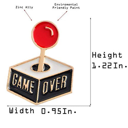 Premium Handmade Enamel Lapel Pin Brooch Badge - color: Game Over Controller, size: 1 Pin