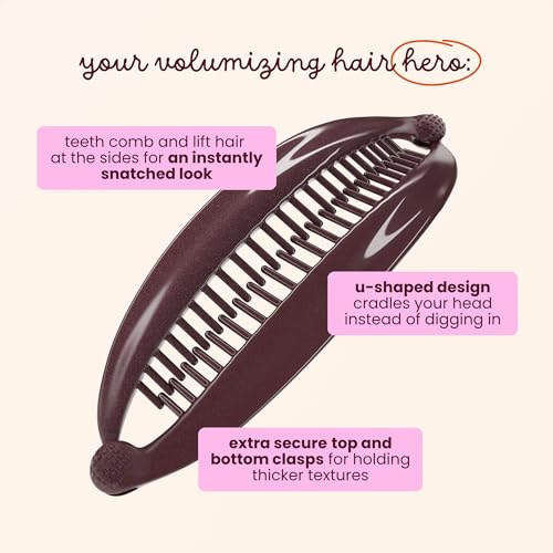 Cobana Banana Clip – Large 6'' Volumizing Hair Clip for Medium to Thick Hair – Secure Hold, No Crease, No Breakage – Hair Accessories for Women, Set of 2 (Black and Brown) - color: Black and Brown