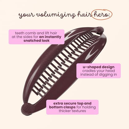Cobana Banana Clip – Large 6'' Volumizing Hair Clip for Medium to Thick Hair – Secure Hold, No Crease, No Breakage – Hair Accessories for Women, Set of 2 (Black and Brown) - color: Black and Brown