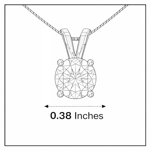 Mariell Cubic Zirconia Crystal Pendant Necklace for Women, 2 Carat 8mm CZ, for Brides, Wedding, Mother's Day Jewelry Gift - color: Gold-Gold Cubic Zirconia