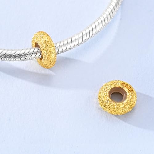 2pcs Stopper Spacer Beads for Pandora Bracelets, Sterling Silver Cross Ladybug Clip Spacer Charms For Bracelet DIY Jewelry Gift - color: Gold Plated CZ