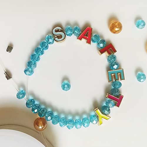52Pcs Alloy Enamel Letter Shape Beads. | Capital Alphabet 2 Sets of A-Z Charm Beads for DIY Bracelet Necklace Jewelry Making