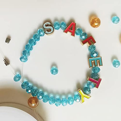 52Pcs Alloy Enamel Letter Shape Beads. | Capital Alphabet 2 Sets of A-Z Charm Beads for DIY Bracelet Necklace Jewelry Making