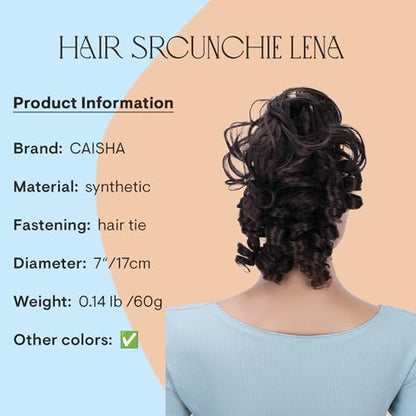CAISHA Jumbo Hairpiece Scrunchy Updo Voluminous Curly Messy Bun Brown Mix G4L - color: brown mix #4T30 G4L