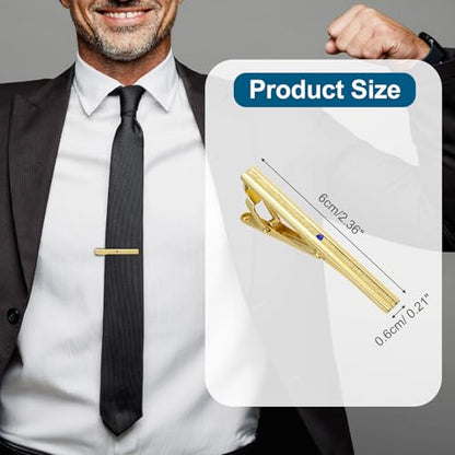 PATIKIL Tie Clip for Men, Rhinestones Necktie Bar Pinch Clips with Black Gift Box for Regular Ties Wedding Business Valentine's Day Father's Day Anniversary - color: Gold Tone(Blue)