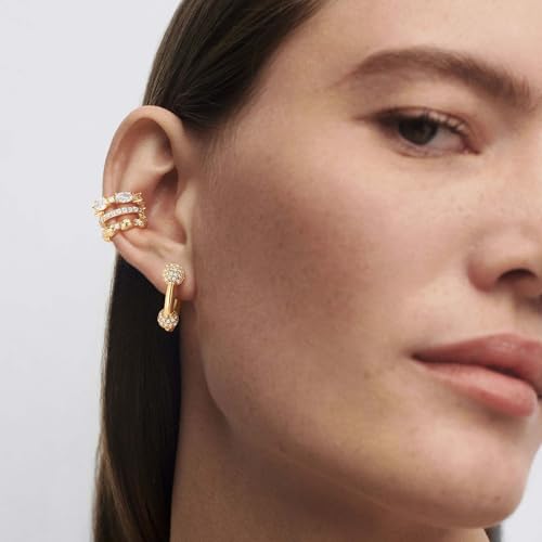Ear Cuffs Non Piercing for Women 14K Gold Plated Ear Cuff Earrings Colorful Cubic Zirconia Paved Trendy Cartilage Earring Jewelry | Single - color: White, Gold