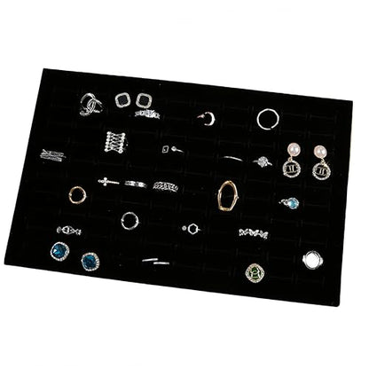 5Pack Black Velvet Ring Organizer Foams Earring Storage Box，100 Slot Foam Insert Stud Earring Holder (11 x 7 x 0.5 In) ，Earring Jewelry Ring Inserts Display Pad Jewelry Display Retail Showcase Box