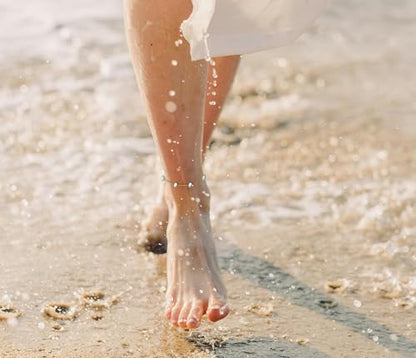 14k Gold Plated Pearl Ankle Bracelets for Women, Dainty Waterproof Anklets