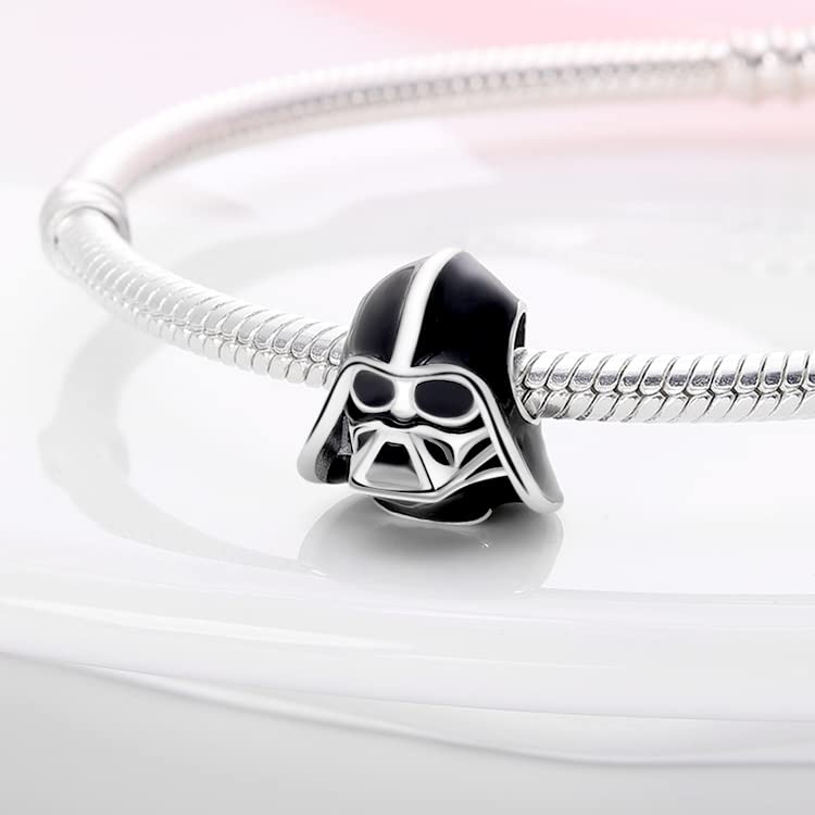 LIGHTDOG 925 Sterling Silve Charms fits Pandora Bracelets Necklace,5A Zircon Dangle Pendant Bead,Mother's Day Gift Jewelry Beads for Women - style: Black Samurai Charm