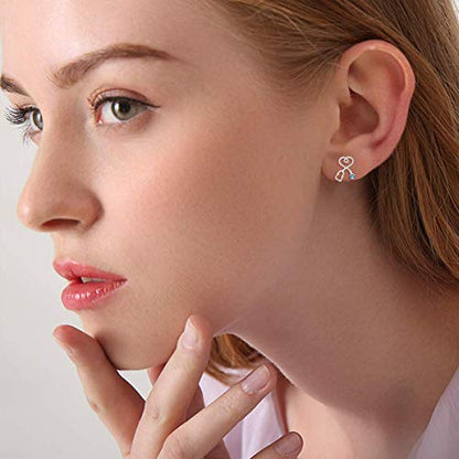 Stethoscope Earrings 925 Sterling Silver Heart Studs Earrings 12 Months Birthstone Crystals from Austria, Graduation Jewelry Gifts for Nurse Doctor RN Medical Student - color: Simulated Aquamarine
