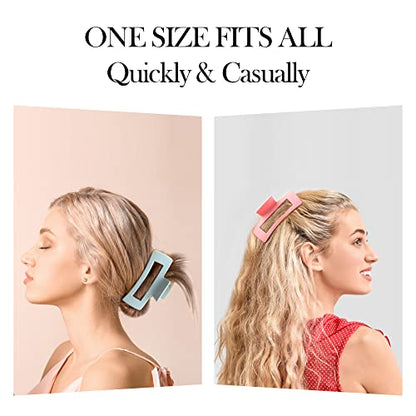 Hair Clip, 8PCS Large Colorful Square Claw Clips for Thick Thin Curly Long Hair, Strong Hold, Nonslip, Pastel Matte, 4.1 Inches, Women Girls, Gift | Banana clips, 4.3 inch, strong hold, pastel matte, 8 colors, gift set, daily use, for thick thin curly hai