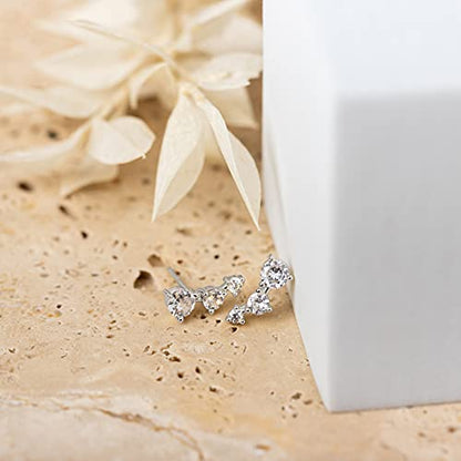 PAVOI 14K Gold Plated Cubic Zirconia Ear Crawler Earrings - Faux Diamond Ear Climber Fashion Earrings for Women - style: Mini