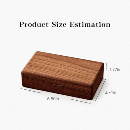 Small Wooden Jewelry Box | Versatile Mens Jewelry Box with Earring & Ring Organizer for Travel & Vanity Display