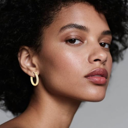 14K Gold Hoop Earrings for Women 14K Gold Earrings Jewelry Spiral Cubic Zirconia Thick Hoops Hypoallergenic Womens Huggie Earring 20/25/30/35MM - size: 25MM