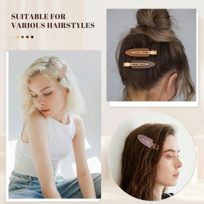 10 Pcs Creaseless No Crease No Bend Flat Hair Clips For Styling Non Slip Makeup Clips For Women Salon Hairstyle,Bright Black Brown - color: Bright Black Rrown