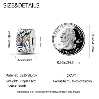 Pandach 925 sterling silver Clip Spacer Charm for Bracelet Clip Lock Stopper Bead Spacer European Openable Beads 2Pcs - style: 2-PAC622